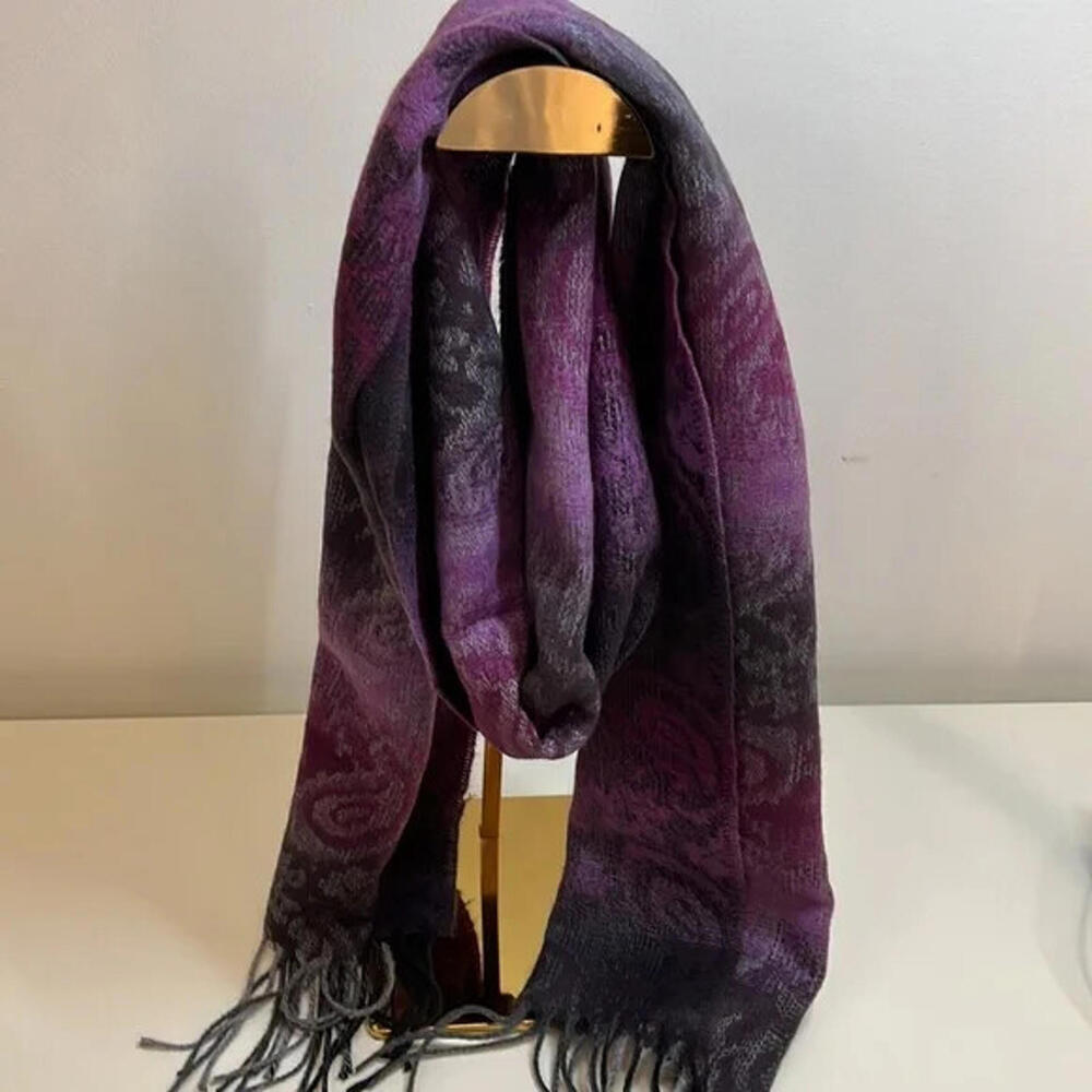 Steve Madden Women's Mid Weight Ombre Paisley Muffler Ombre MADE IN ITALY